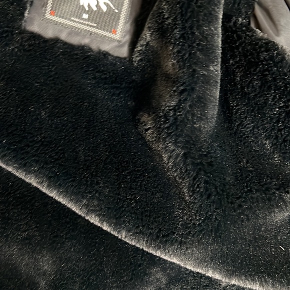 TNA Black Parka with Fur Trim - Picture 14 of 16